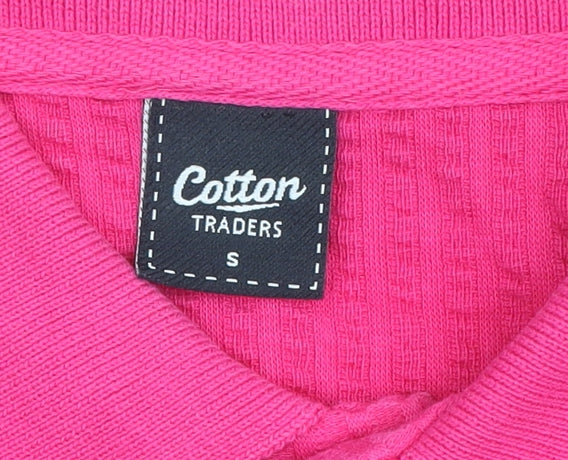 Cotton Traders Women's Pink Polo Shirt, Size S, Casual
