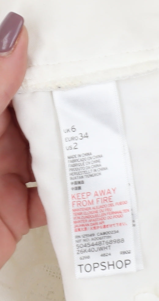 Topshop Women's White Lace A-Line Skirt UK 6