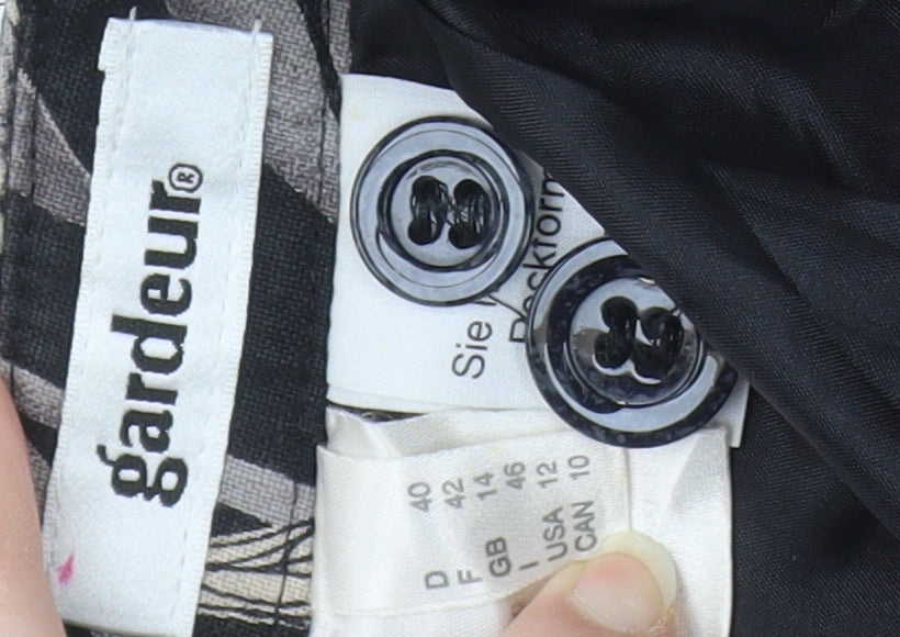 Gardeur Women's Black Floral Linen Skirt Size 12