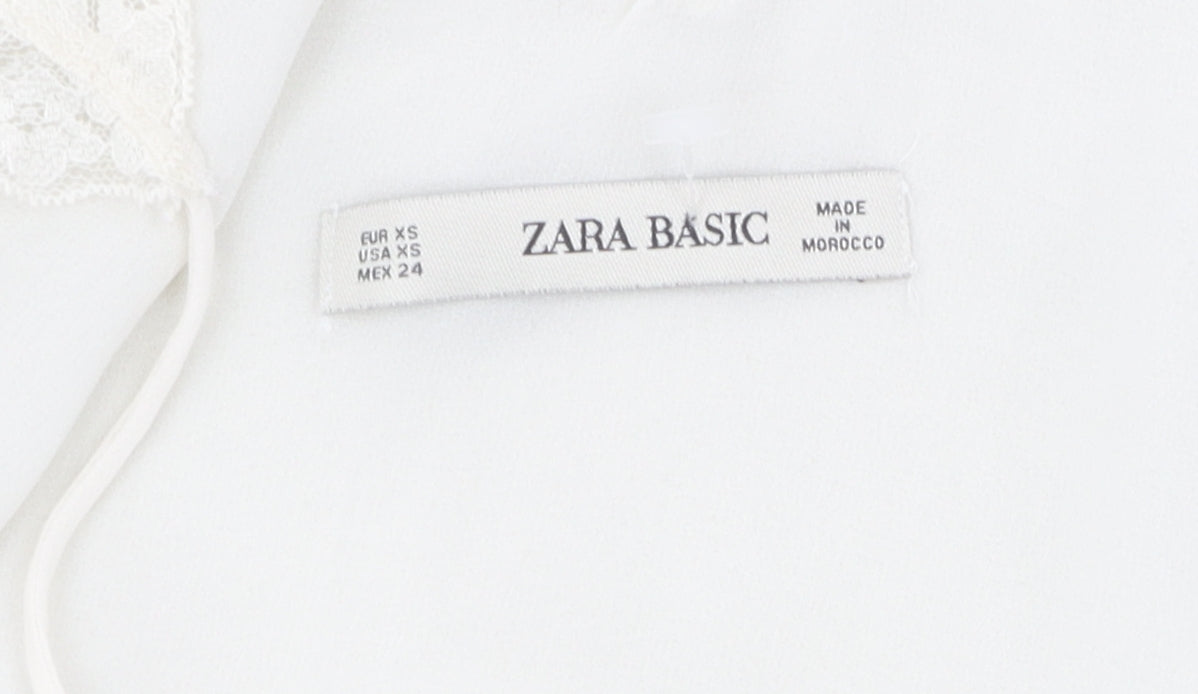 Zara Women’s Ivory Camisole Top XS with Lace