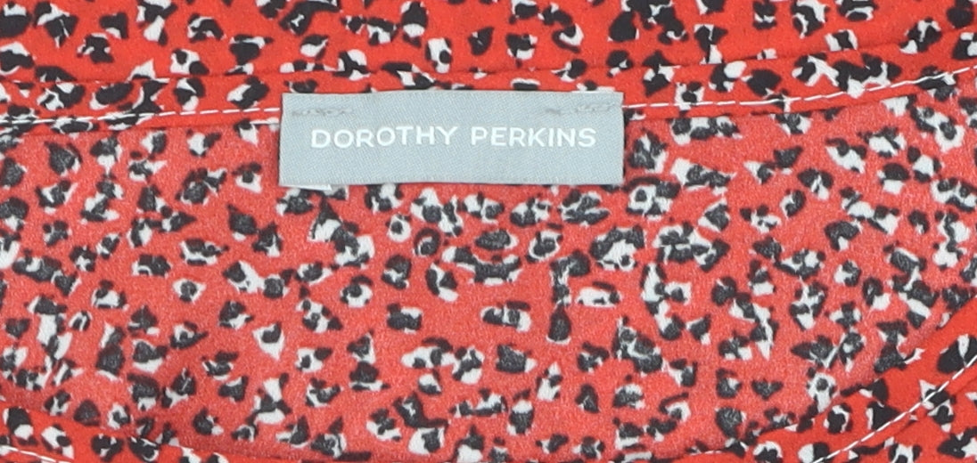 Dorothy Perkins Women’s Red Animal Print Blouse Size 10