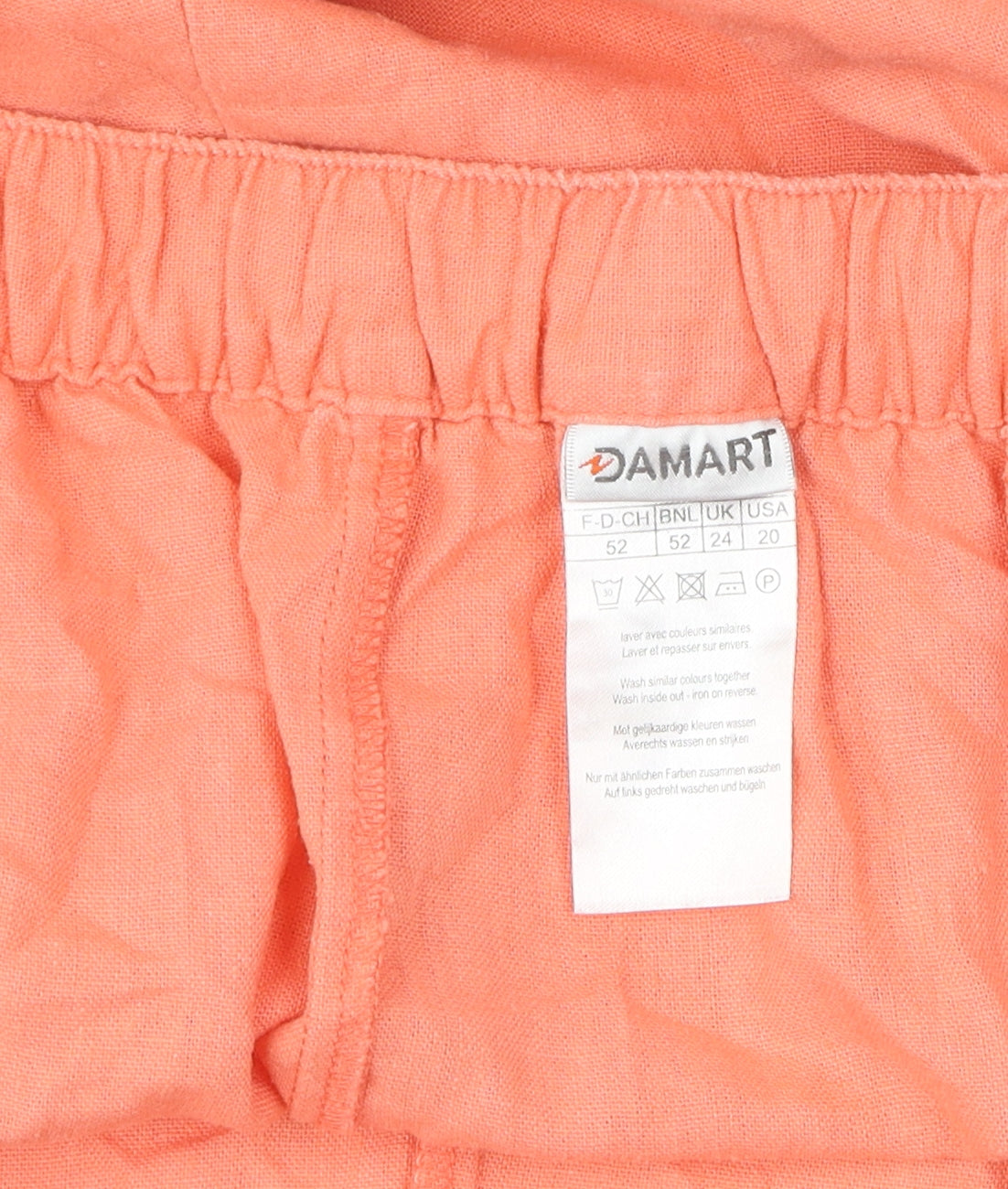Damart Women's Orange Plus Size Skirt Elastic Waist