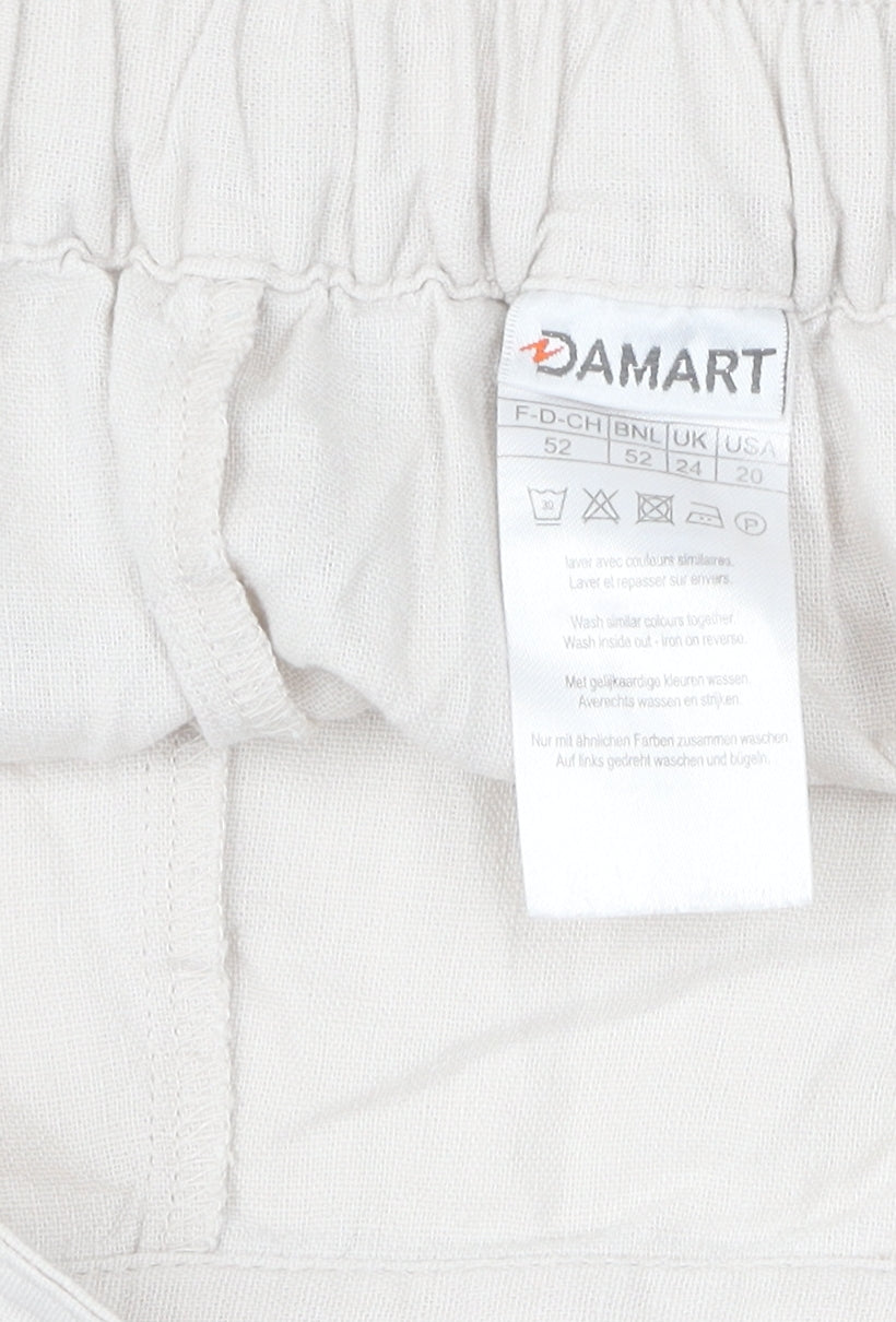 Damart Women Ivory Plus Size Elastic Waist Skirt