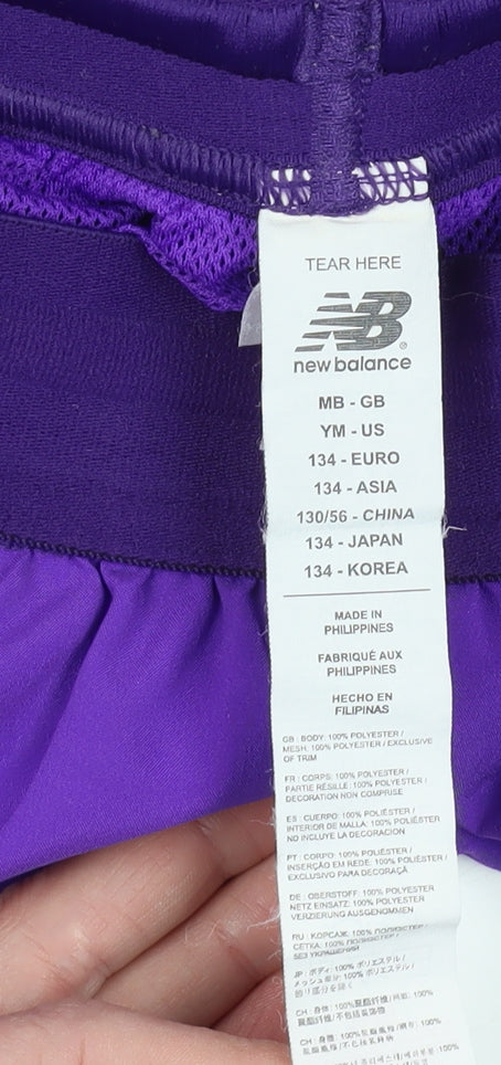 New Balance Boys Purple Athletic Shorts, Size 8, Quick Dry