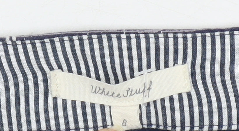 White Stuff Women's Blue Geometric Pencil Skirt, Size 8