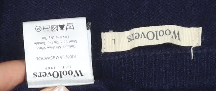 Woolovers Men's Blue Wool Vest Size L - Casual Sleeveless Jumper