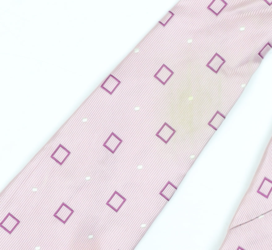 Van Heusen Men's Pink Geometric Silk Tie One Size