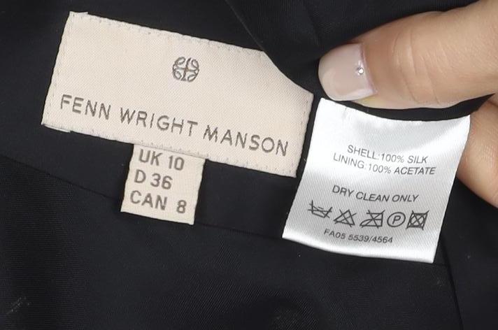 Fenn Wright Manson Women's Black Silk A-Line Skirt Size 10