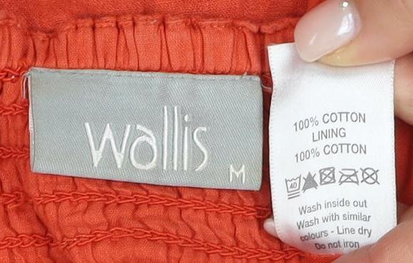 Wallis Women’s Orange Midi A-Line Skirt Size M