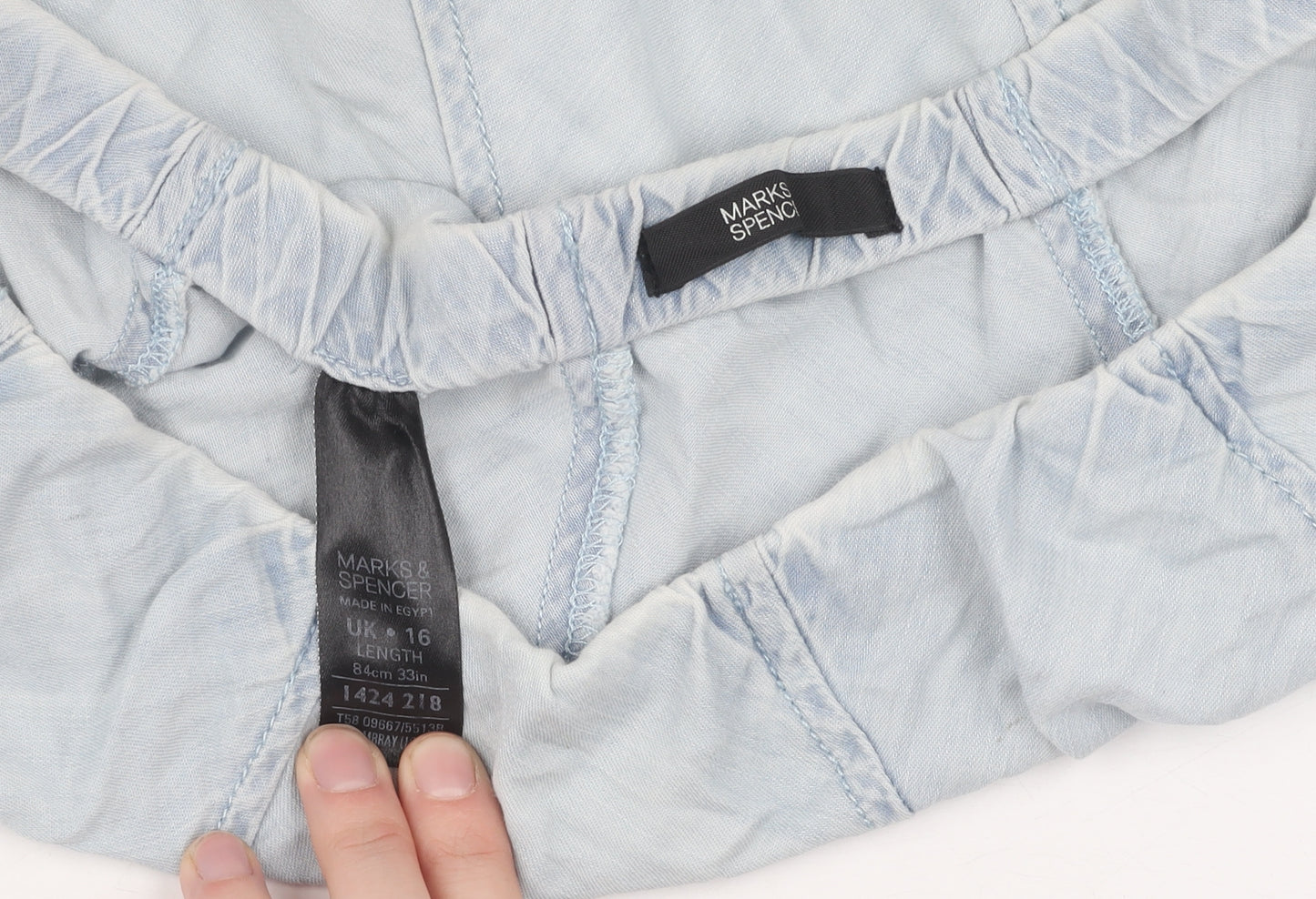 Marks & Spencer Women's Blue Midi A-Line Skirt Size 16