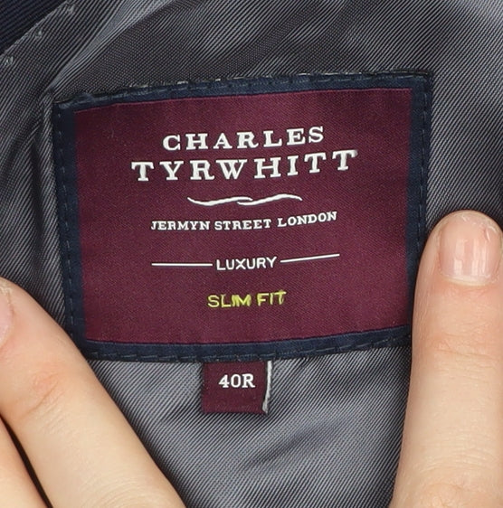 Charles Tyrwhitt Men's Blue Slim Wool Blazer 40R