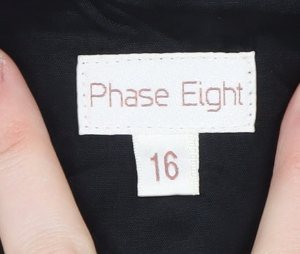 Phase Eight Women's Black A-Line Striped Skirt Size 16