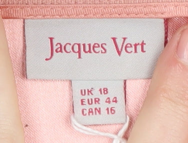 Jacques Vert Women's Pink Embroidered Pencil Skirt Size 18