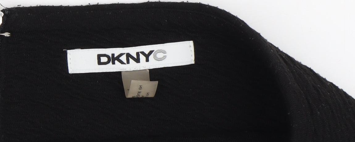 DKNYC Women's Black Pencil Skirt, XS, Zip Detail