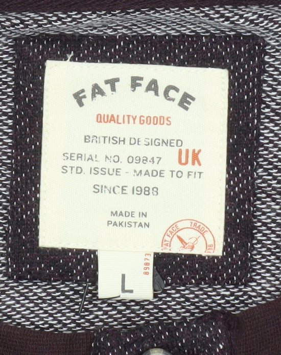 Fat Face Men's Purple Henley Jumper Size L