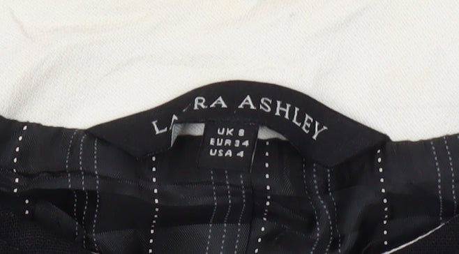 Laura Ashley Women Black Basic Jacket Size 8 Collared