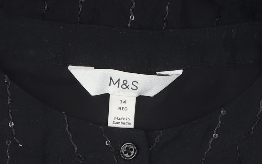 Marks and Spencer Women's Black Sequin Dress Size 14