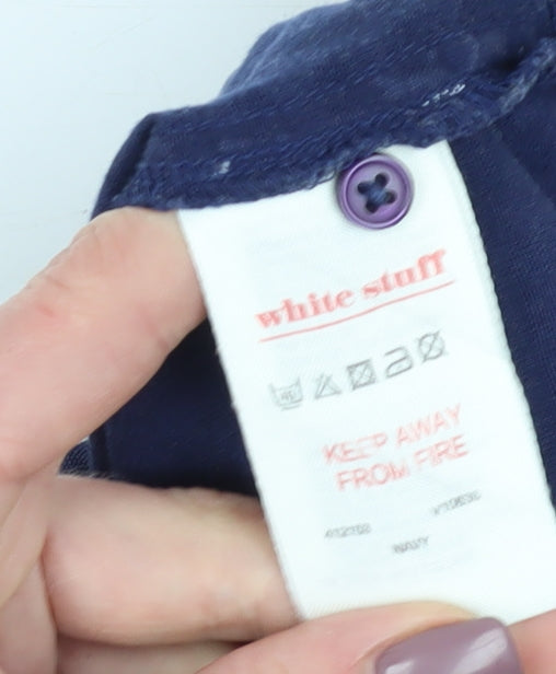 White Stuff Women’s Blue Collared Sleeveless Blouse