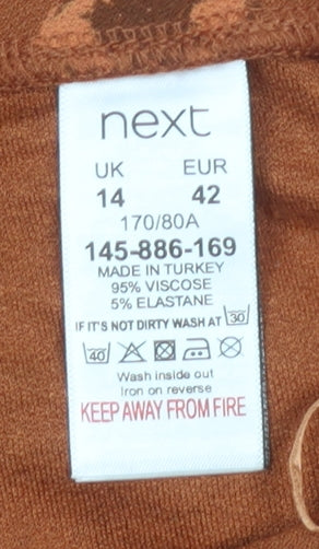 Next Women’s Brown Floral Skirt Size 14 Viscose