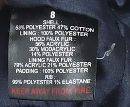 Maison de Nimes Women's Blue Parka Jacket Size 8