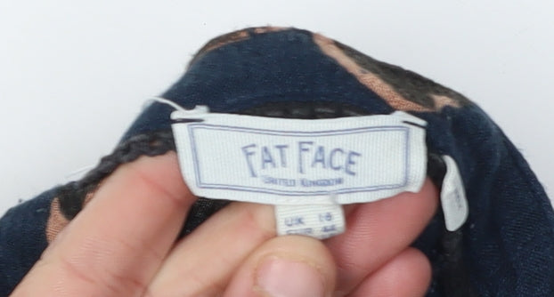 Fat Face Women's Blue Floral Tunic Blouse Size 16