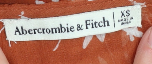 Abercrombie Women's Brown Floral Wrap Blouse XS