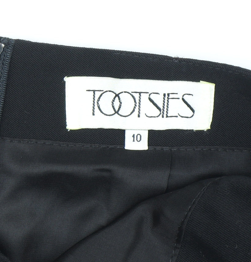 Tootsies Women's Black Knee Length Pencil Skirt, Size 10