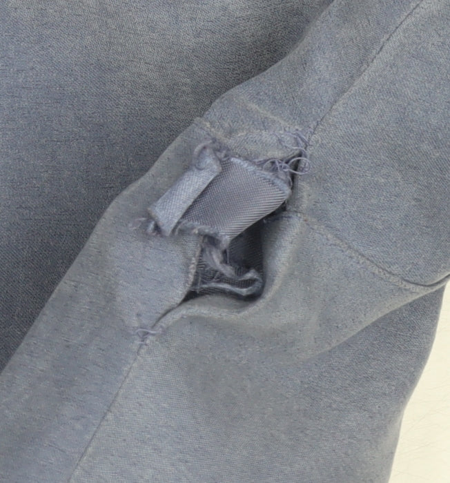 Astraka Women's Blue Rain Coat, L - Hooded, Logo, Button