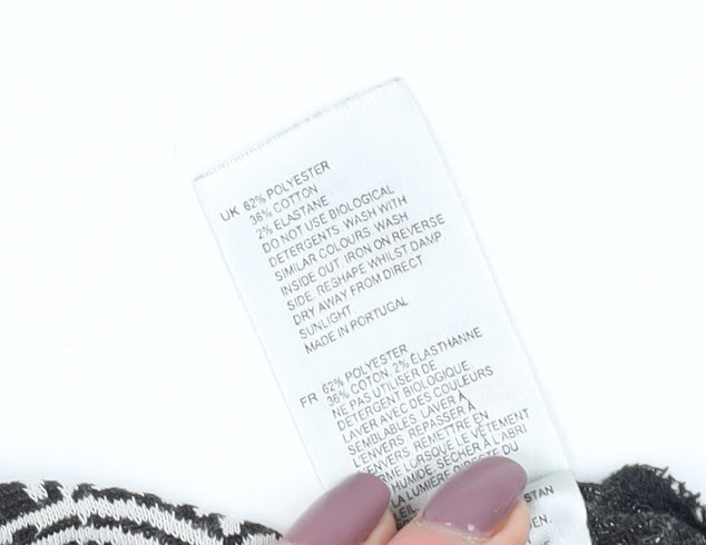 White Stuff Women's Black & White Geometric Shift Dress Size 8