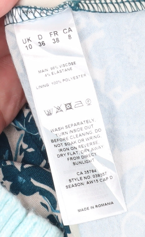 Eastex Women’s Floral Top Multicoloured 3/4 Sleeve Size 10