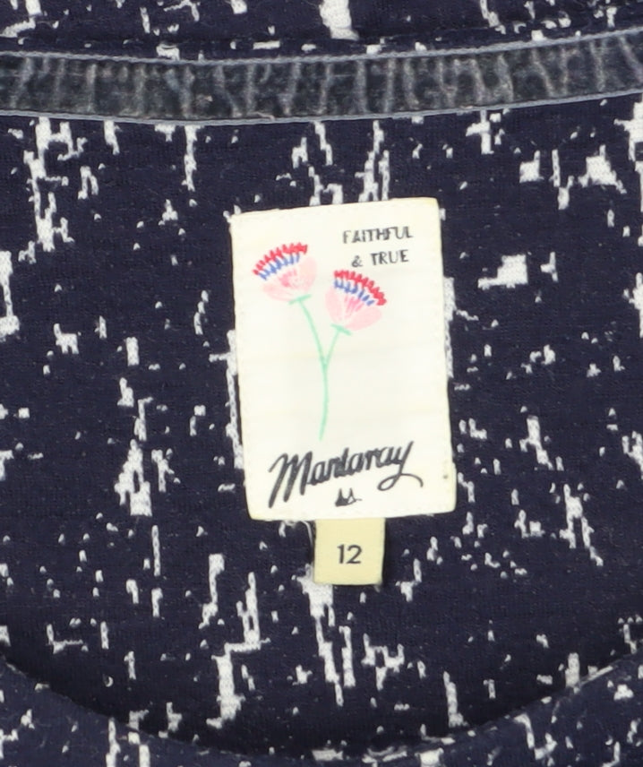 Manderay Women's Blue Shift Dress, Size 12