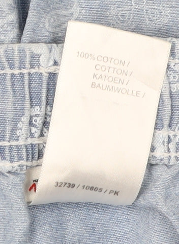 Damart Women's Blue Paisley A-Line Cotton Skirt