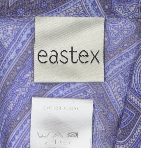 Eastex Women's Purple Paisley Short Sleeve Blouse