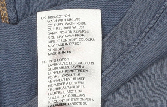 White Stuff Women's Blue Striped 3/4 Sleeve Top Size 6