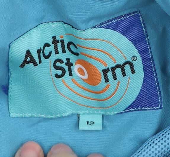 Arctic Storm Women's Blue Hooded Parka Jacket Size 12