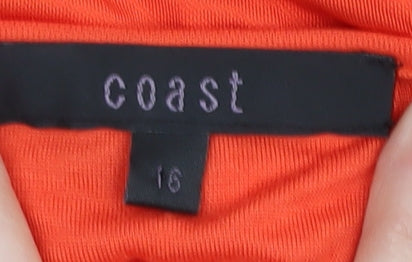 Coast Women's Orange Ruffle Blouse Size 16