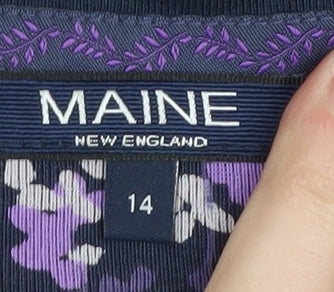 Maine New England Women's Purple Floral Blouse Size 14