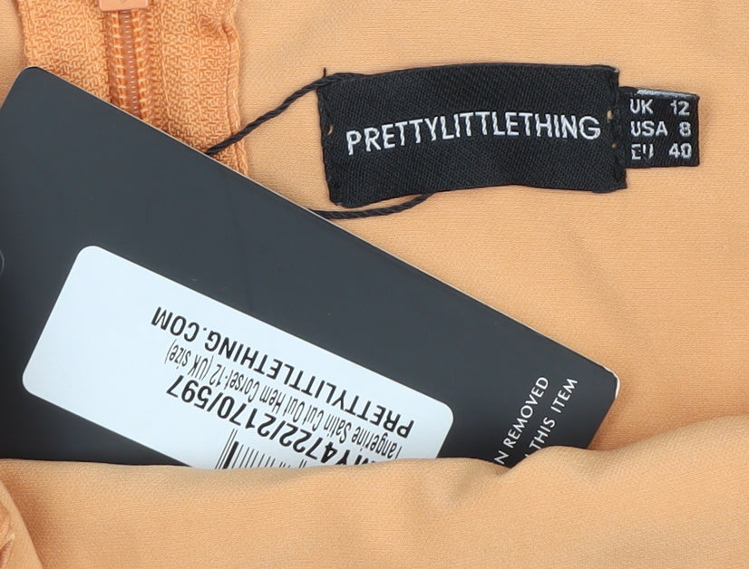 PrettyLittleThing Women's Orange Square Neck Camisole, Size 12