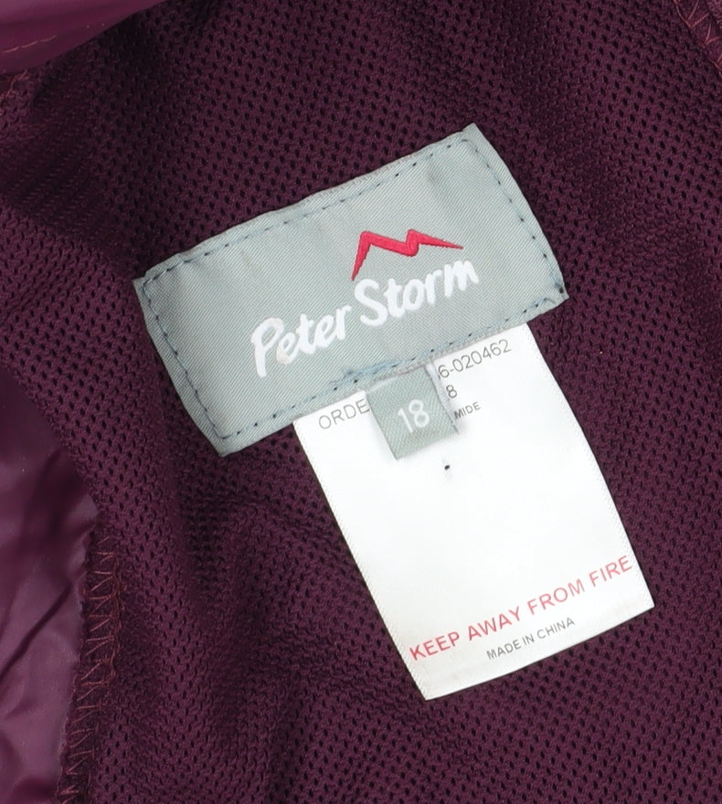 Peter Storm Women's Purple Rain Coat, Size 18, Hooded