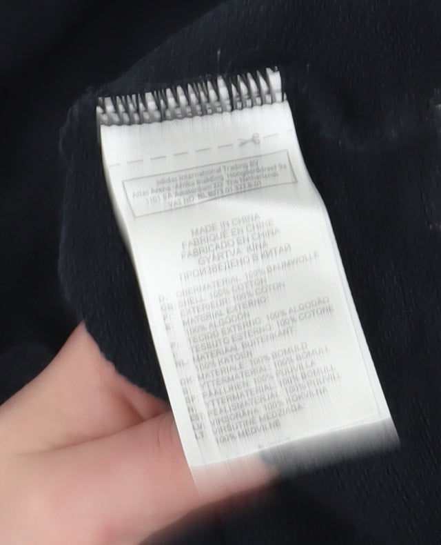 Adidas Girls Black Full Zip Hoodie 9-10 Years Sportswear