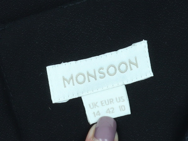 Monsoon Women's Black Beaded Blouse Size 14 Sleeveless