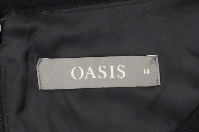 Oasis Black Women's Short Shift Dress UK 14