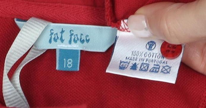 Fat Face Women's Red Polo Shirt, Size 18, Casual, Cotton