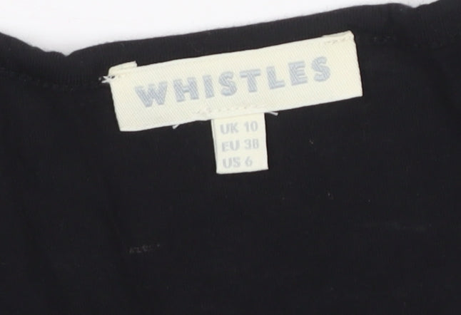Whistles Women's Black Sequined Blouse UK 10