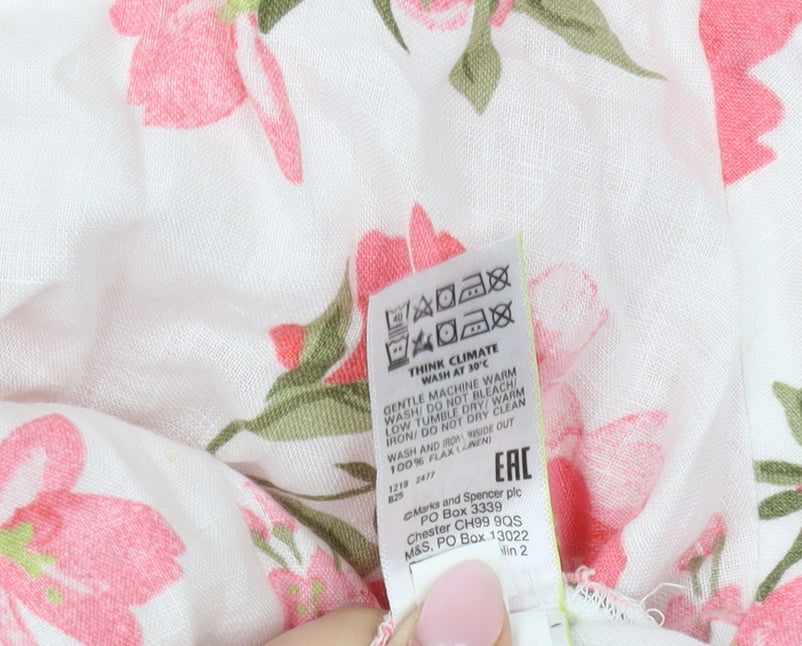 Marks & Spencer Women's Pink Floral Tunic Blouse Size 16