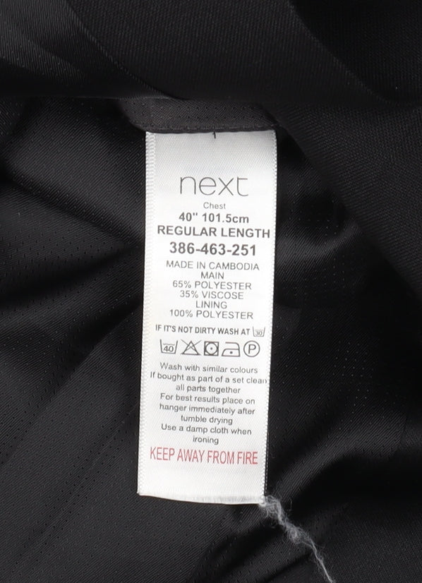 Next Men's Black Slim Fit Tuxedo Blazer, Size 40R