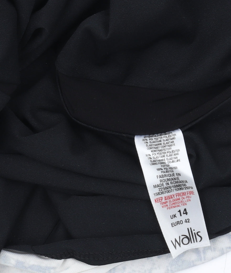 Wallis Women's Black Floral Sheath Dress Size 14