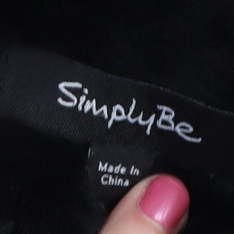 Simply Be Women's Black Fur Trim Parka Jacket Size 32