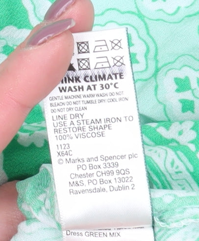 Marks and Spencer Green Petite Shift Dress, Size 14