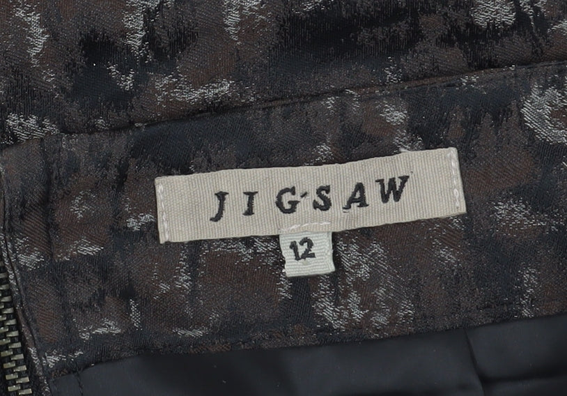 Jigsaw Women's Brown Animal Print Pencil Skirt Size 12